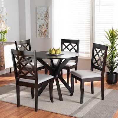 Jana Modern Fabric and Wood 5-Piece Dining Set