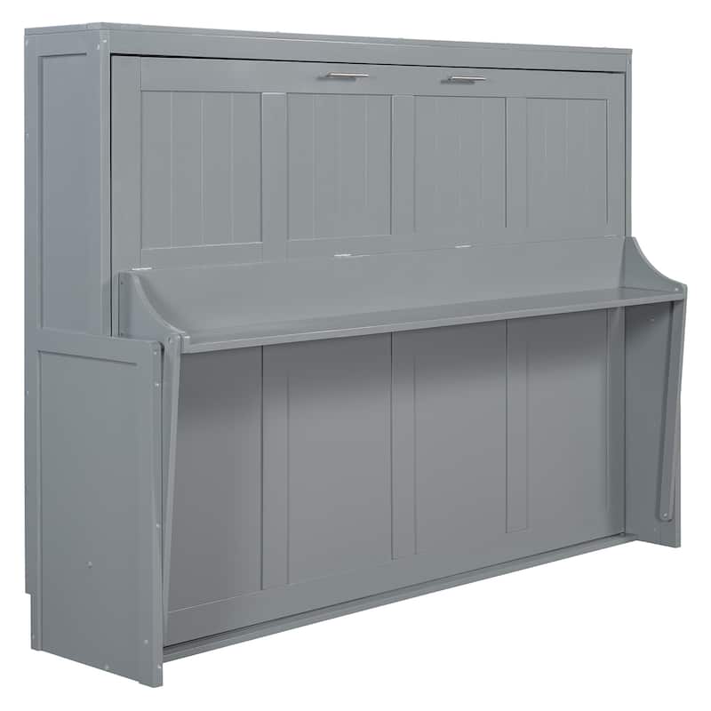Murphy Bed with Hydraulic Lift & Desk Design