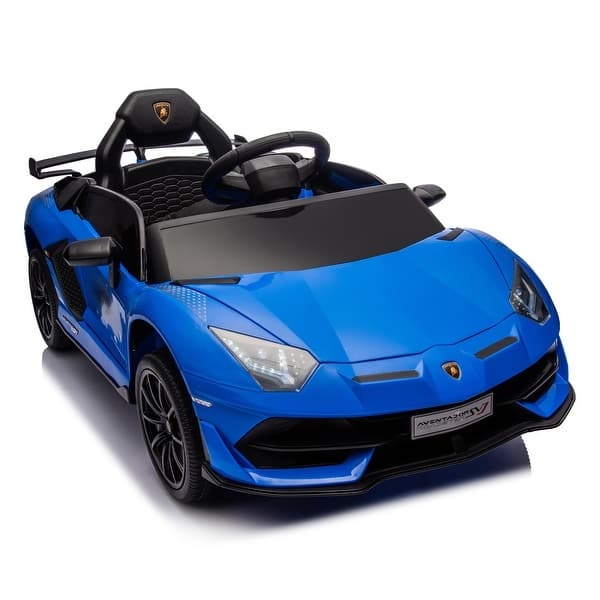 slide 2 of 80, 12V Kids Ride On Car W/Parents Remote Control,Licensed Lamborghini Aventador Xago Blue Blue