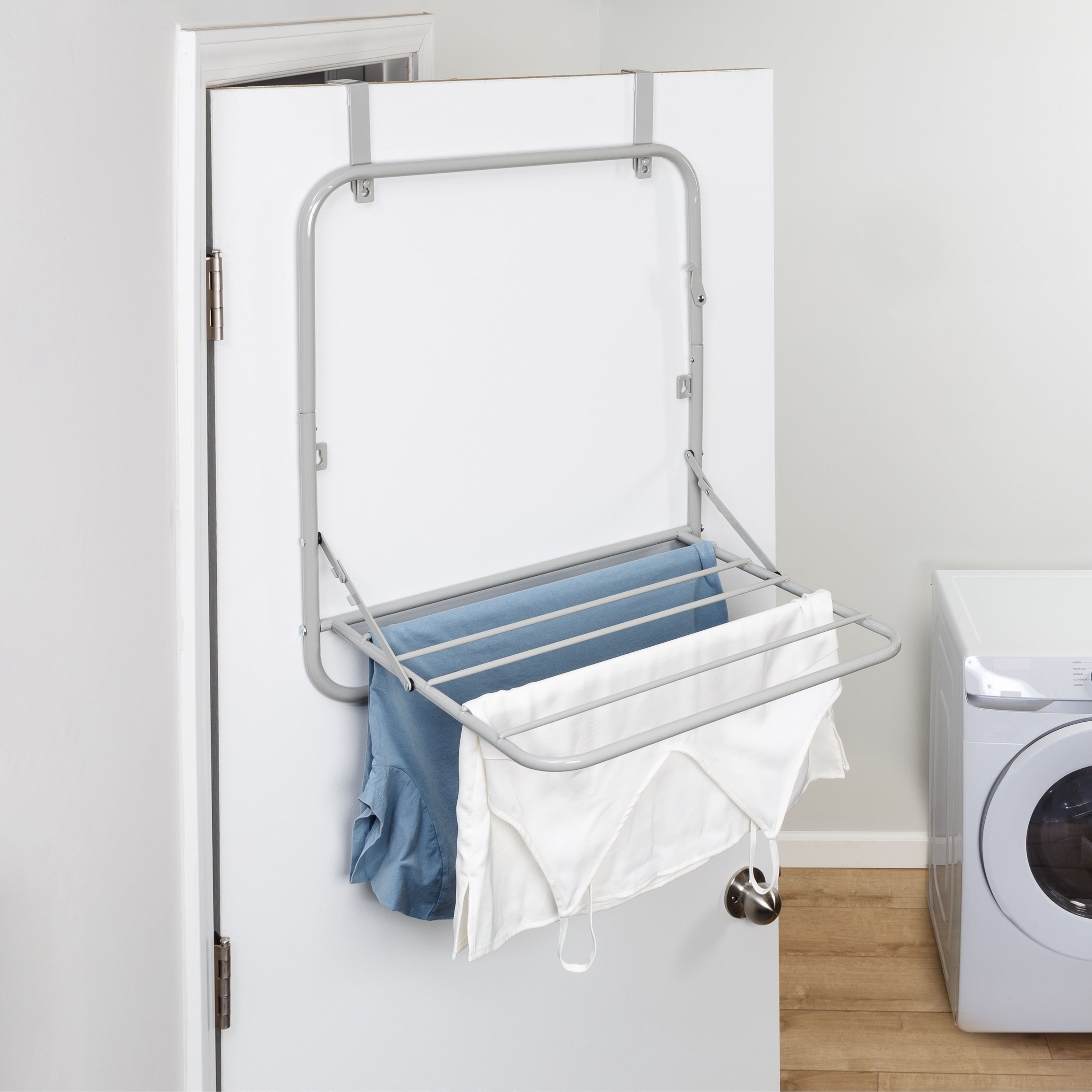 Honey Can Do Grey Over the Door 2 Tier Folding Clothes Drying Rack Bed Bath Beyond 36531685