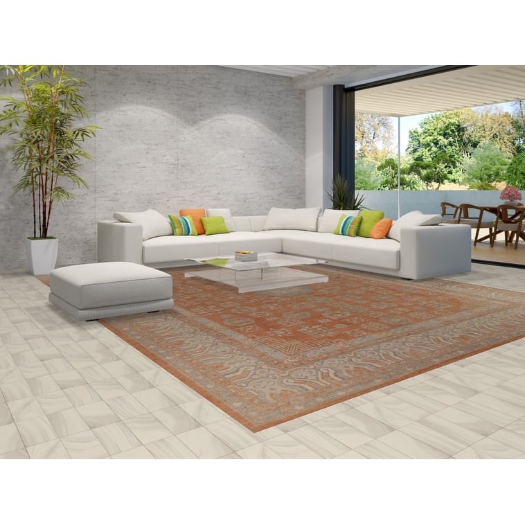 Orange Oushak Turkish Large Rug Hand-Knotted Oriental Wool Carpet - 12'2"x 14'10"