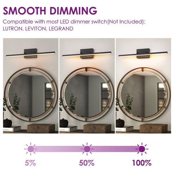 1 Light Modern Black Aluminum Linear Wall Light Strip Dimmable Integrated LED Bathroom Vanity Light On Sale Bed Bath Beyond 39718473