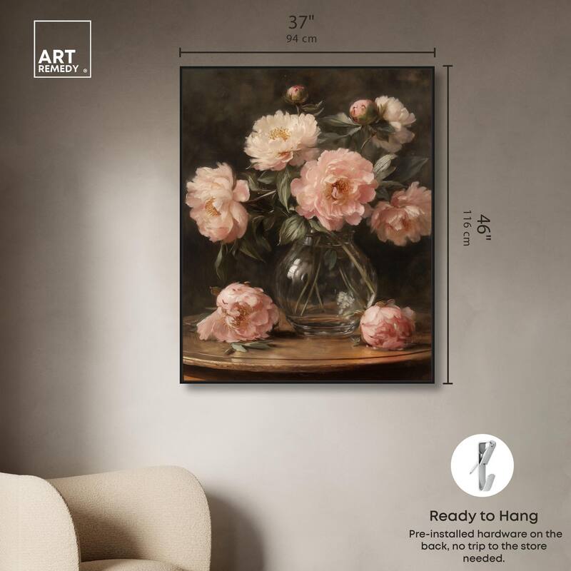 Vintage Velvet Vase Canvas by Art Remedy