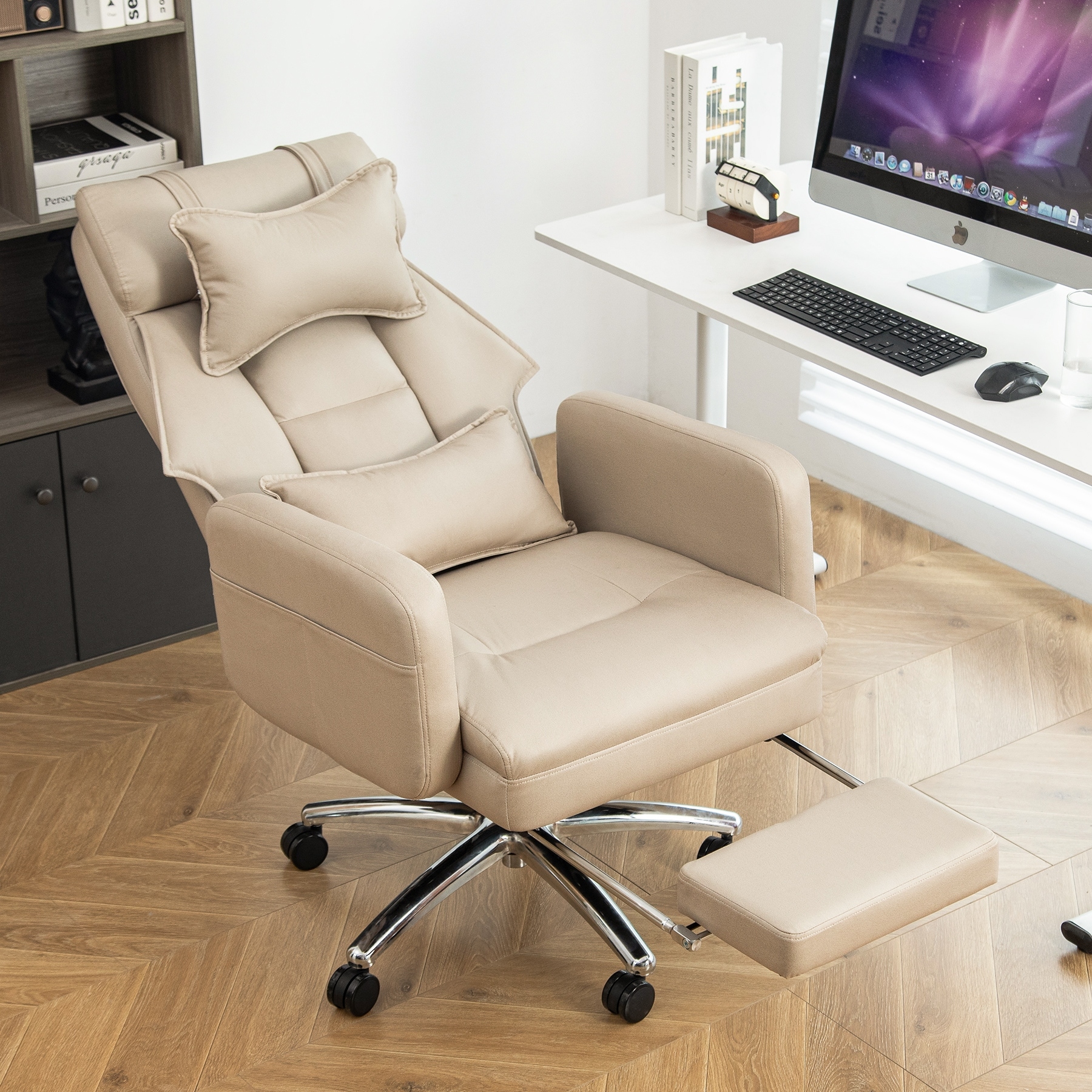 Ergonomic Desk Chair Home Swivel Office Chair 155 Reclining Computer Chair Comfy Office Chair with Lumbar Support Headrest Bed Bath Beyond 41078746
