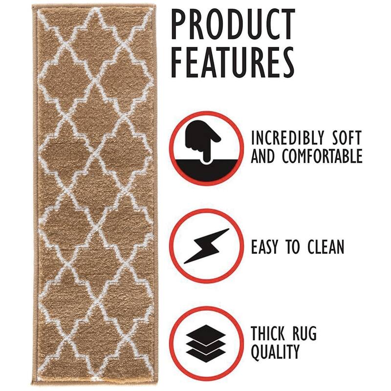 SUSSEXHOME Geometric Stair Treads with Easy to Install Double Adhesive Tape 9" x 28"