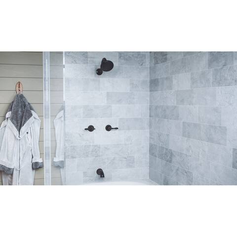 Design House 595686 Oakmont Classic Bath and Shower Trim with Single-Function Shower Head Matte Black