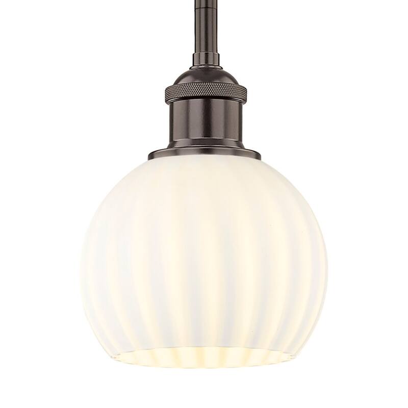 Innovations Lighting 616-1S 8 6 White Venetian Pendant White Venetian - Oil Rubbed Bronze