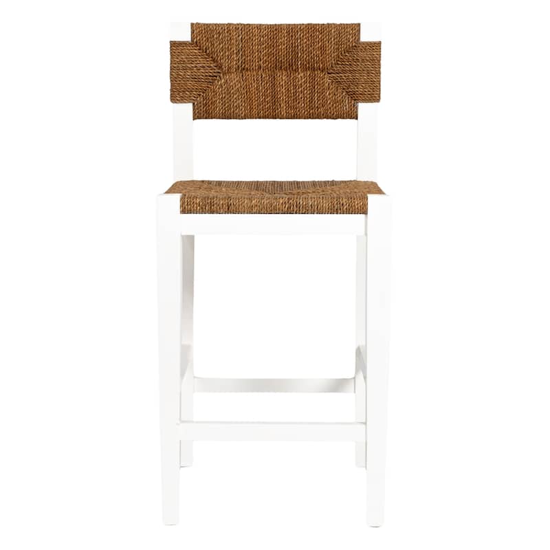 Willowbrook Solid Wood and Natural Woven Seagrass Rope Counter Stool
