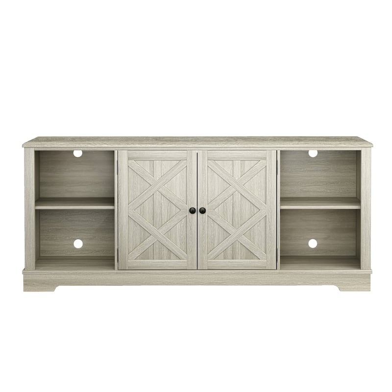 70-inch Extra-Wide Rustic TV Stand for 80" TVs - Natural Wood Finish