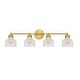 preview thumbnail 11 of 10, Meridian M80036 4 Light 32" Wide Bathroom Vanity Light with Halophane