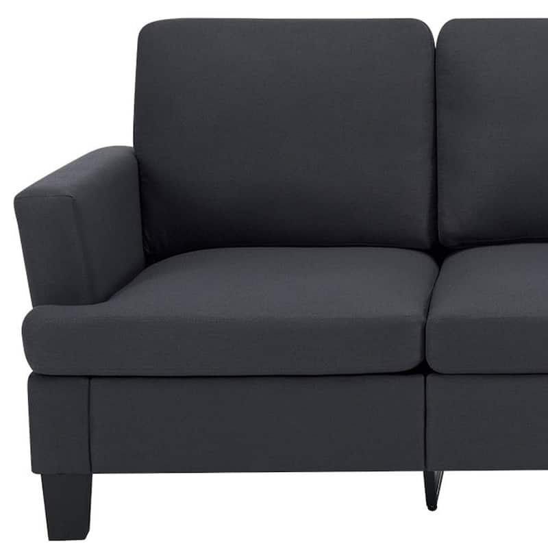 HomeRoots 84" Dark Gray Linen Sofa