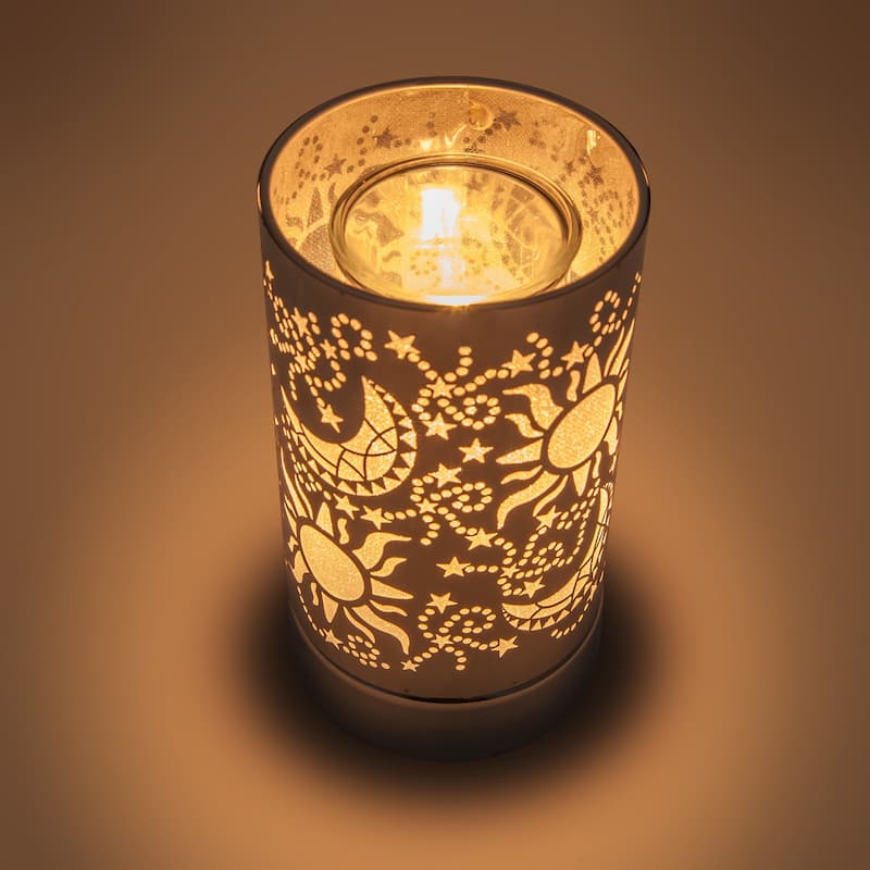 7" Touch lamp/Oil burner/Wax warmer - Silver Galaxy - 3.75*3.75*7