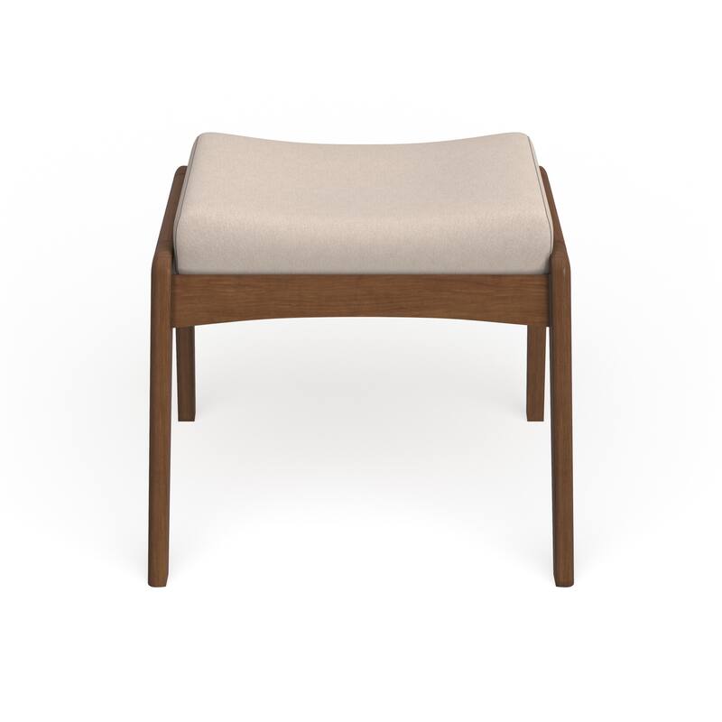 Carson Carrington Forssa Mid-century Walnut Upholstered Ottoman