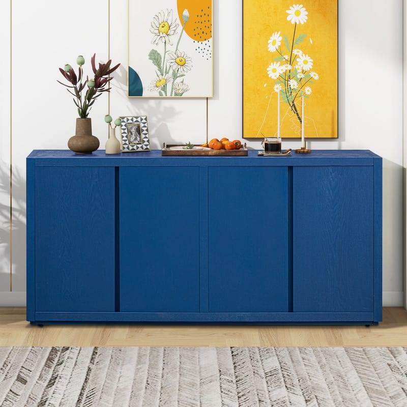 63" Four-Door Sideboard with Adjustable Shelves for Hallway Entryway Living Room