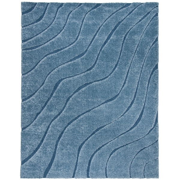 slide 2 of 79, SAFAVIEH Florida Shag Hervor Soft Serene Waves 1.2-inch Thick Rug 6' x 9' - Light Blue/Blue