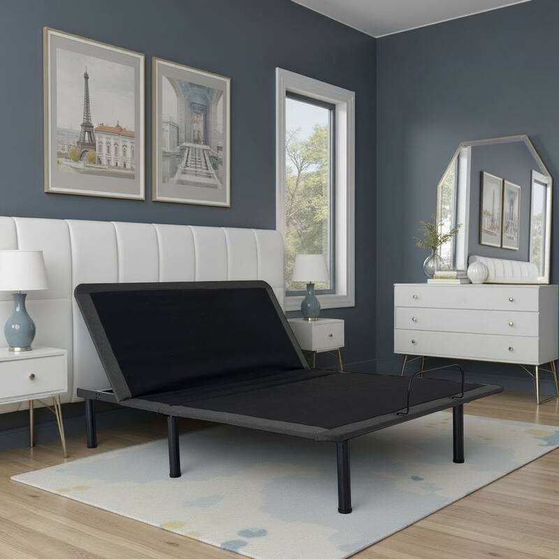 Bridgevine Home Quick Assembly Adjustable Bedframe with Voice Activated Controls