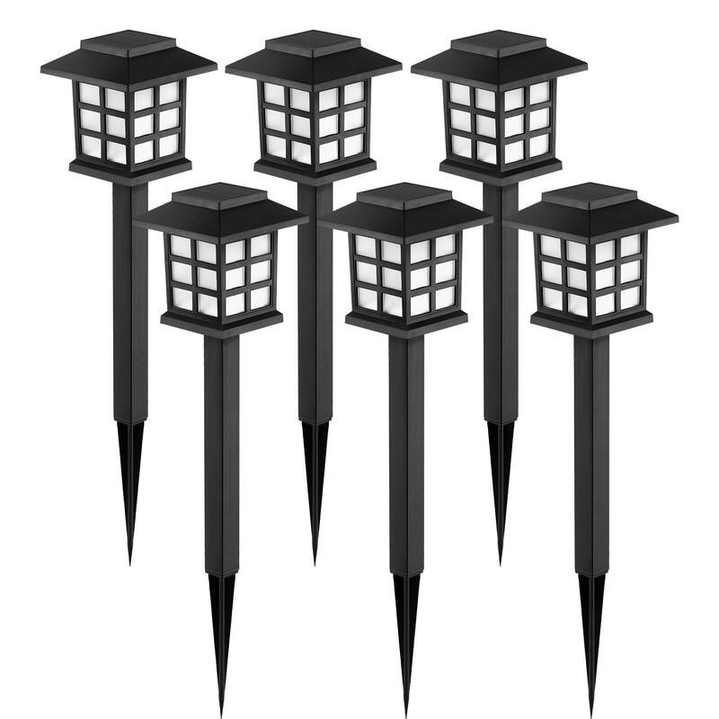 Solar LED Outdoor Garden Pathway Light (Warm White) - 6 Pack