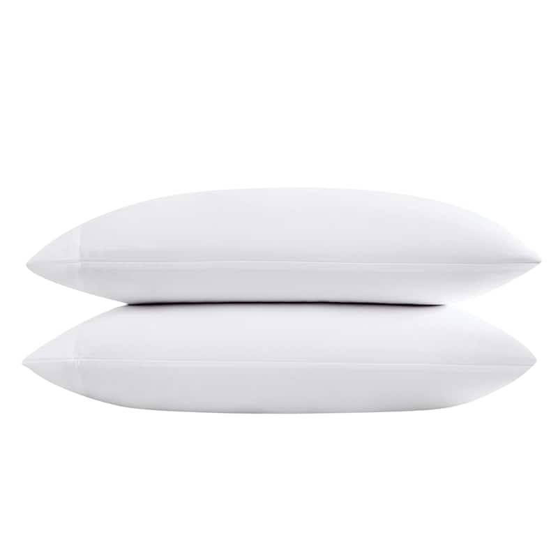 Vera Wang T800 Sateen Solid CVC Sheet Set - Std Pillowcase Set - White