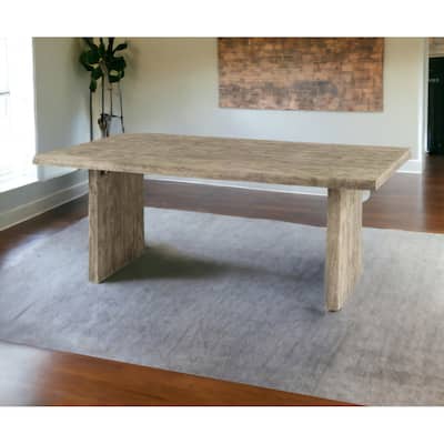 80" Gray Solid Wood Sled Base Dining Table