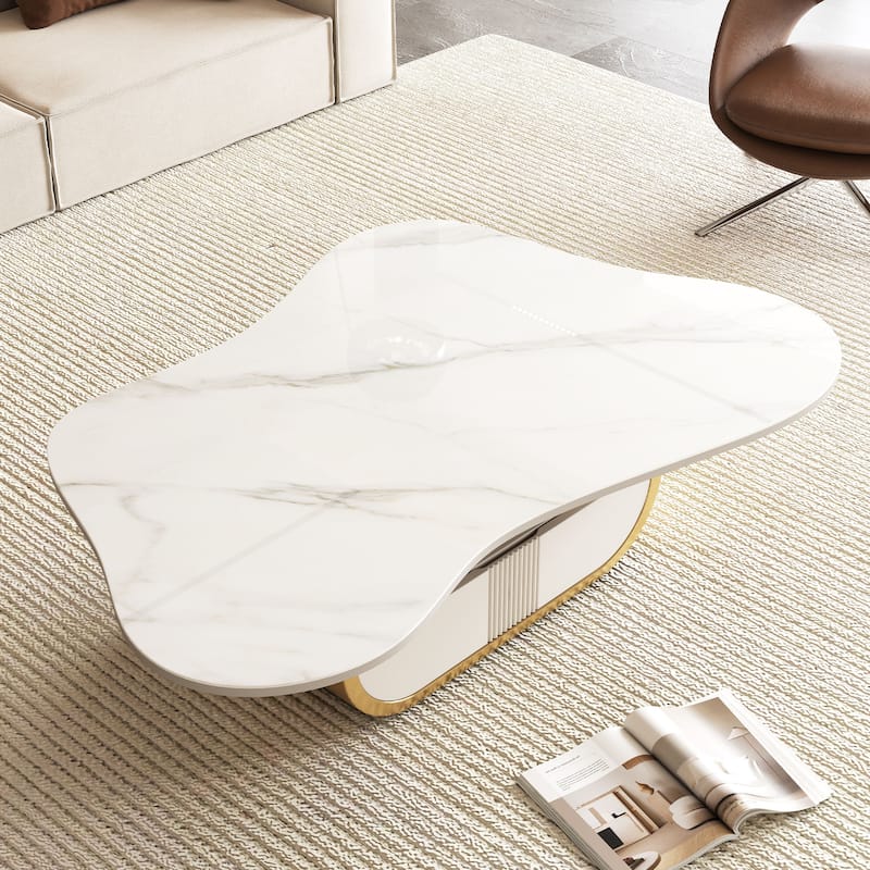 Modern Butterfly Coffee Table with Sintered Stone Top