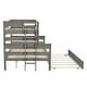 preview thumbnail 7 of 6, Twin over Full Bunk Bed with Twin Size Trundle, Wooden Bed with Safety Full Length Guardrail for Bedroom, Gray