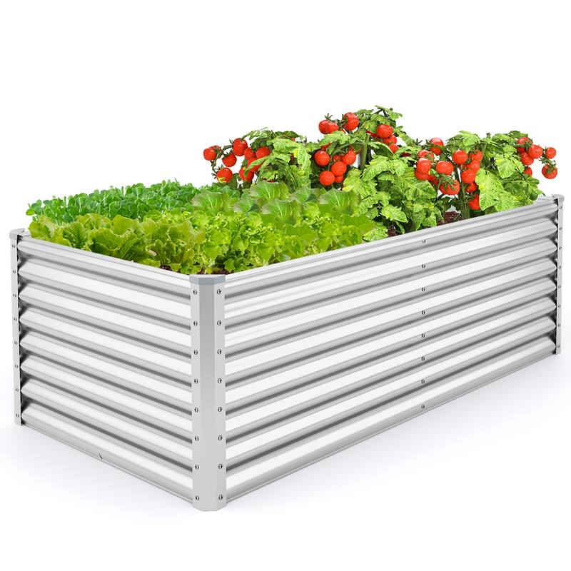 Gymax Raised Garden Bed Large Metal Planter Box Kit for Vegetable Herb