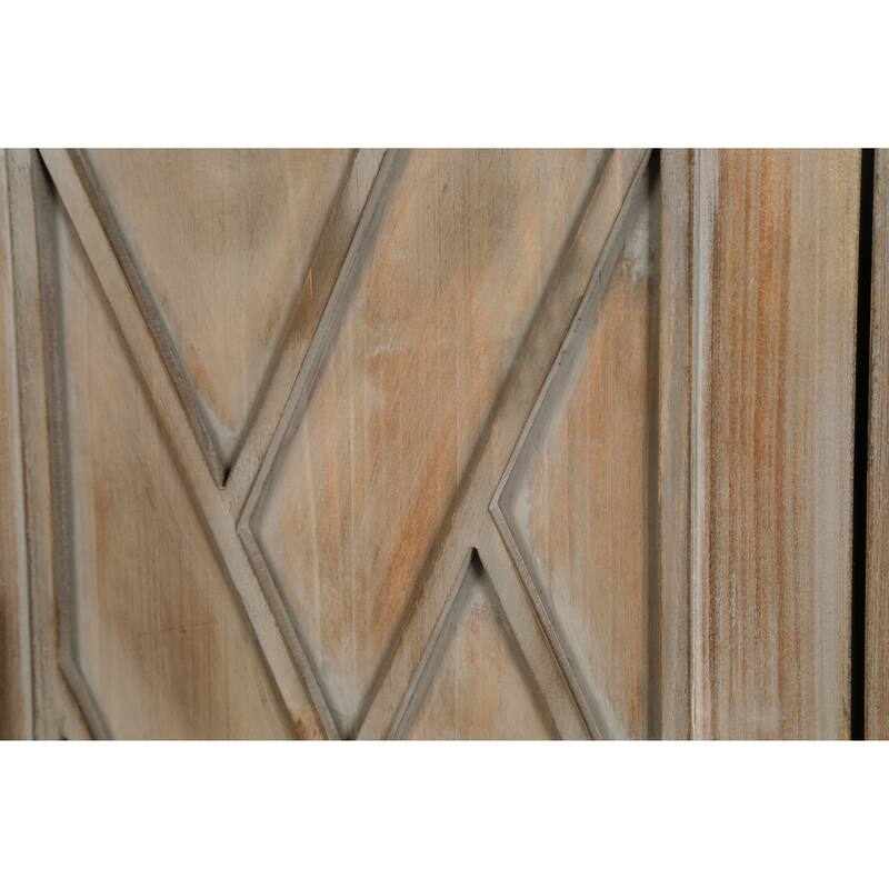 4 Door Wooden Twill Sideboard American Country Vintage Cabinet