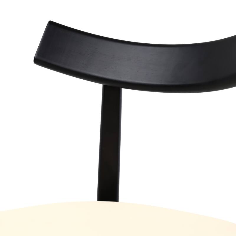 19" Modern Dining Kitchen Chairs PU Leather Seat Cushion wuth Solid Wood Legs Set of 2