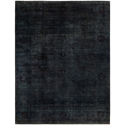 Overdyed One-of-a-Kind Hand-Knotted Area Rug - Gray - 12' 2" x 15' 2"