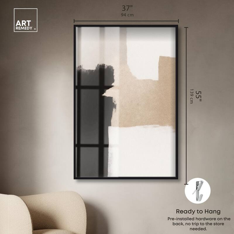 Beige and Black I Shadowbox by Art Remedy