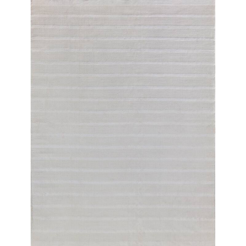 EXQUISITE RUGS Boca Indoor/Outdoor Flatweave PET yarn Light Beige Area Rug.