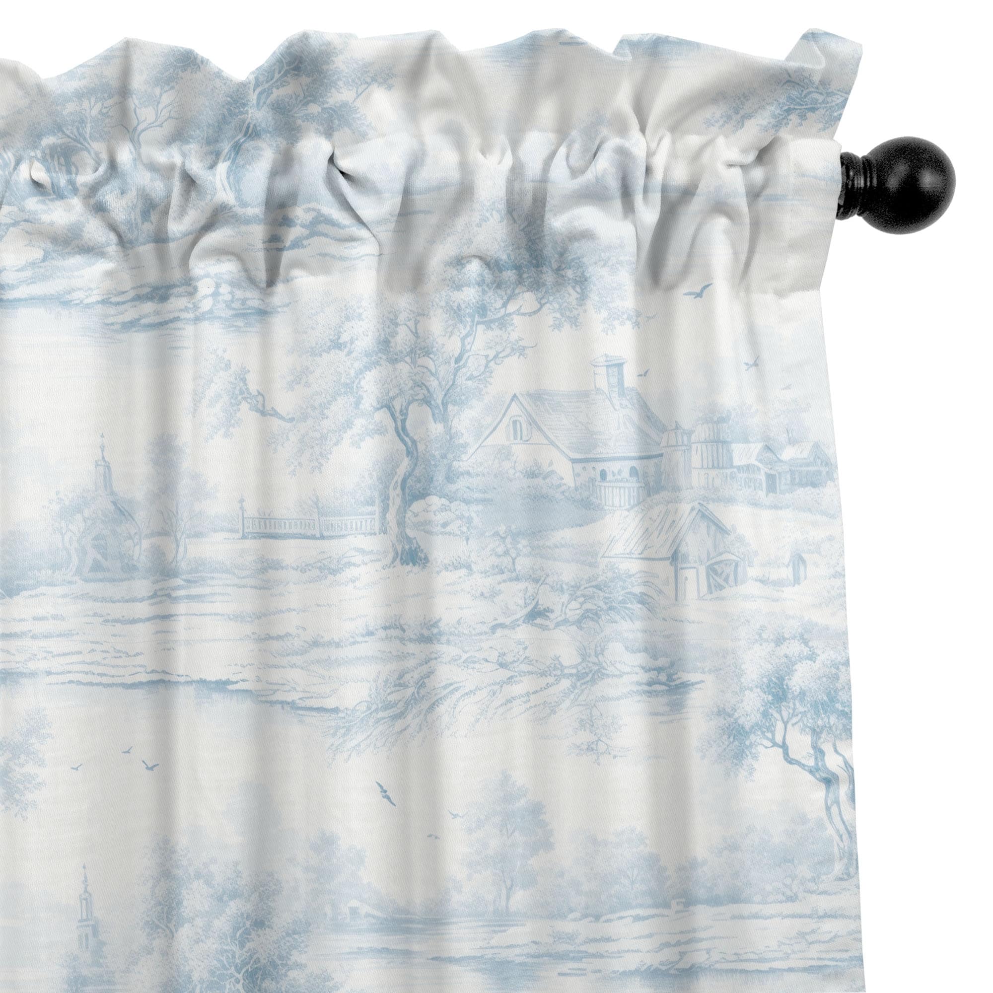 6ix Tailors Rustic Cabin Toile Cornflower Pole Top Drapery Panels Set of 2  - Overstock - 41229640, image size:2000x2000