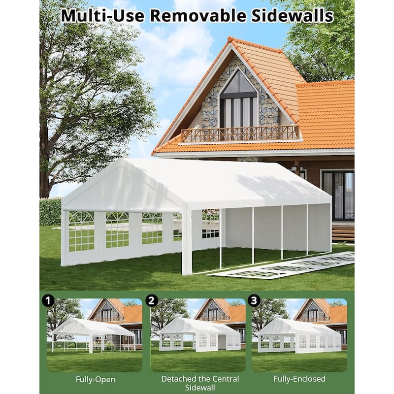 Party Tent Heavy Duty, Outdoor Wedding Tent Event Shelter with Carry Bags