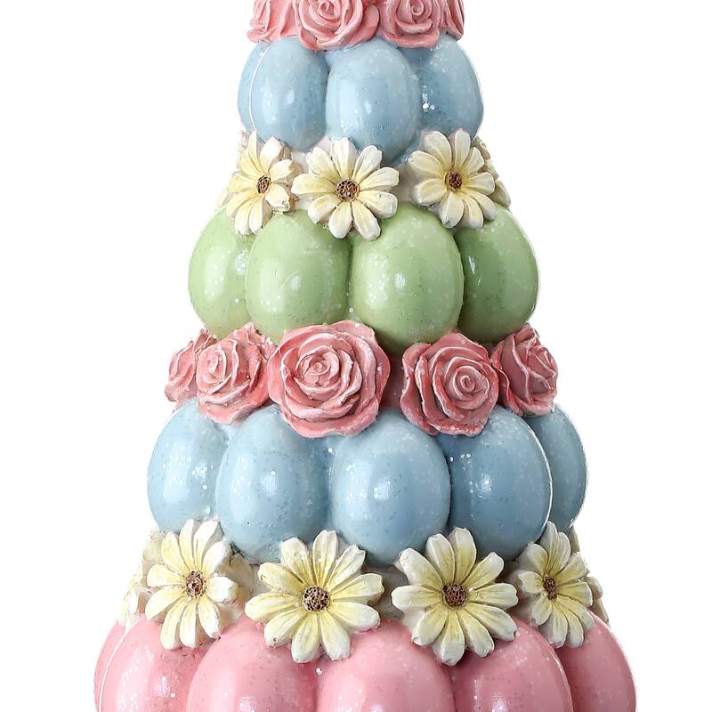Resin Easter Egg Tree On Pedestal 14.25" - 14"