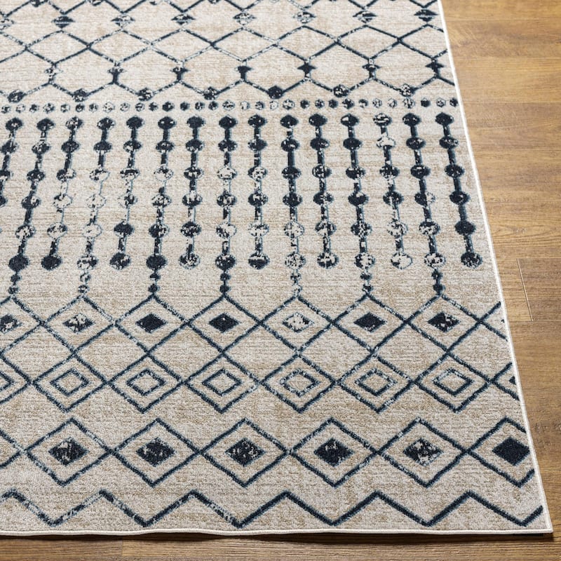 Livabliss Lavadora Bohemian Diamond Washable Area Rug