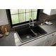 preview thumbnail 5 of 45, Karran Drop-In Quartz 60/40 Double Bowl Kitchen Sink