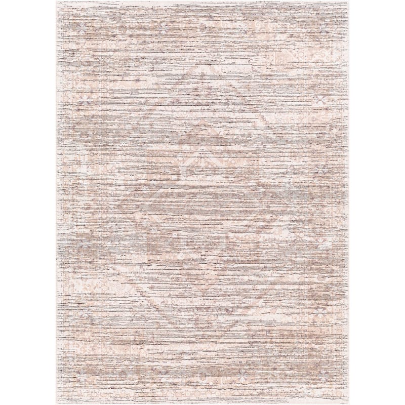 Livabliss Nolita Distressed Medallion Machine Washable Area Rug