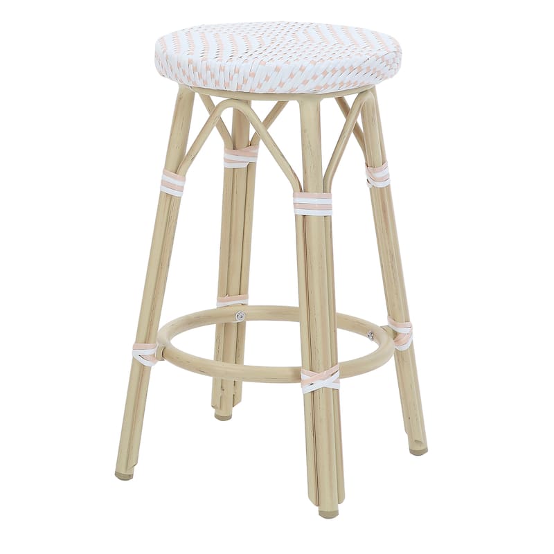 Elena Bohemian Round Wicker Patio Stools (Set of 2) by Furniture of America