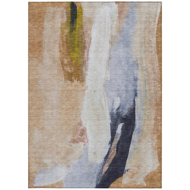 HomeRoots Abstract Transitional Rectangle Outdoor Rug