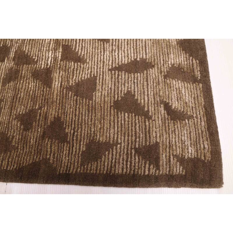 ECARPETGALLERY Hand-knotted Opulence Light Brown Silk, Wool Rug - 9'1 x 11'8