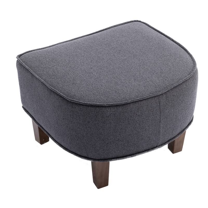 SEYNAR Mid Century Modern Barrel Chair Upholstered Club Accent Chair with Ottoman