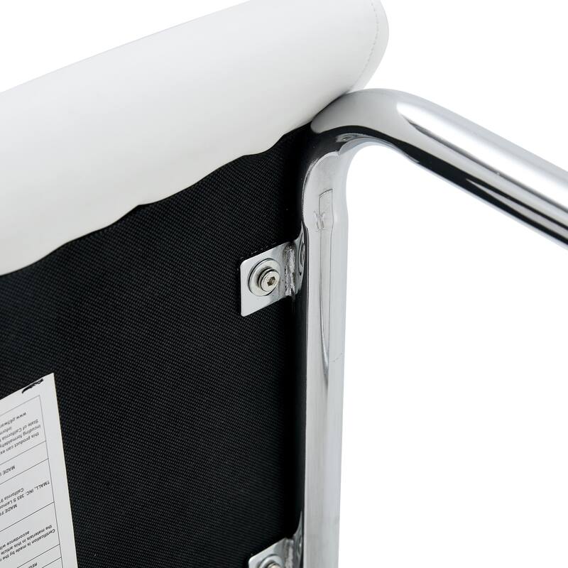 Modern 4 Piece PU Leather Dining Chairs with High Backrest, Cushioned, Metal Legs for Dining Room Kitchen Bedroom Living Room