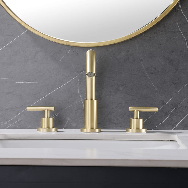 Modland 8-Inch Widespread Bathroom Faucet with Dual-Handle and 360°Swivel Spout