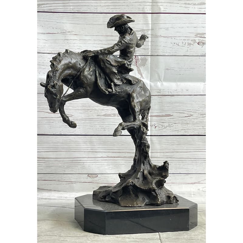 Bronco Buster Bronze Sculpture 100 Percent Real Bronze Western Art Figurine Remington