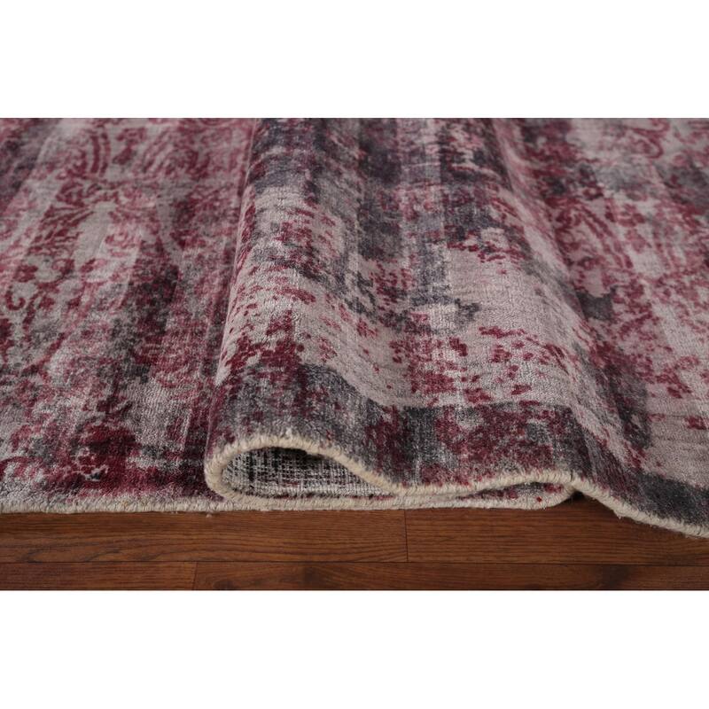 All-Over Modern Abstract Indian Area Rug Handmade Wool Carpet - 7'11"x 9'10"
