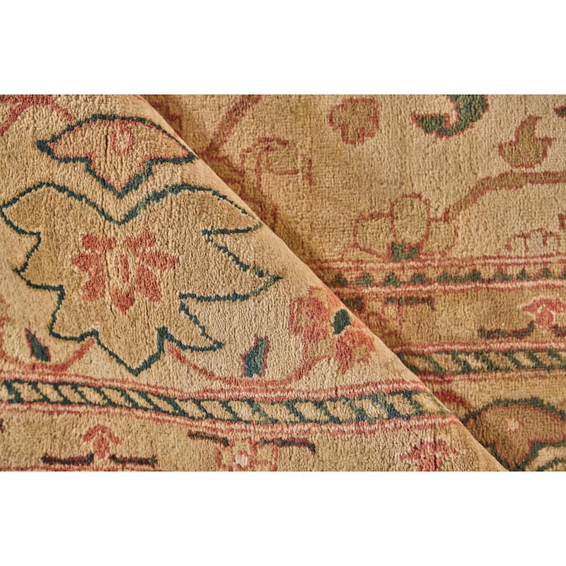EXQUISITE RUGS ONE-OF-A-KIND Antique Weave Ziegler Hand Knotted Beige Rug - 11'10"x14'3"