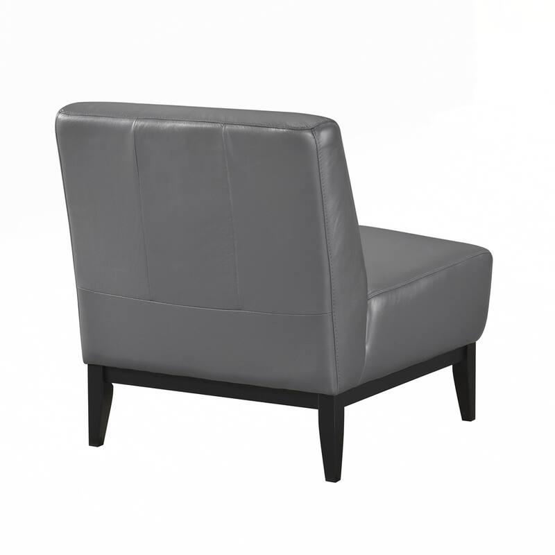 Upholstered Accent Chair Cushion Seat Back with Solid Wood Leg