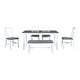 preview thumbnail 7 of 18, 6 Piece Dining Table Set, Wood Rectangular Dining Table with Upholstered Bench and 4 Dining Chairs, Kitchen Table Set