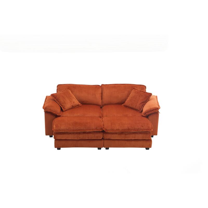 2-seats Sofa With 2 Back Pillows