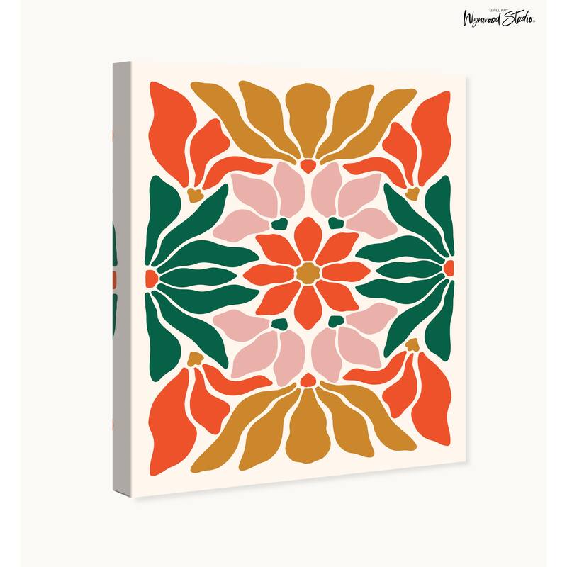 Wynwood Studio Canvas Floral and Botanical Plain Poinsettias Style Gold Modern & Contemporary Wall Art Canvas Print